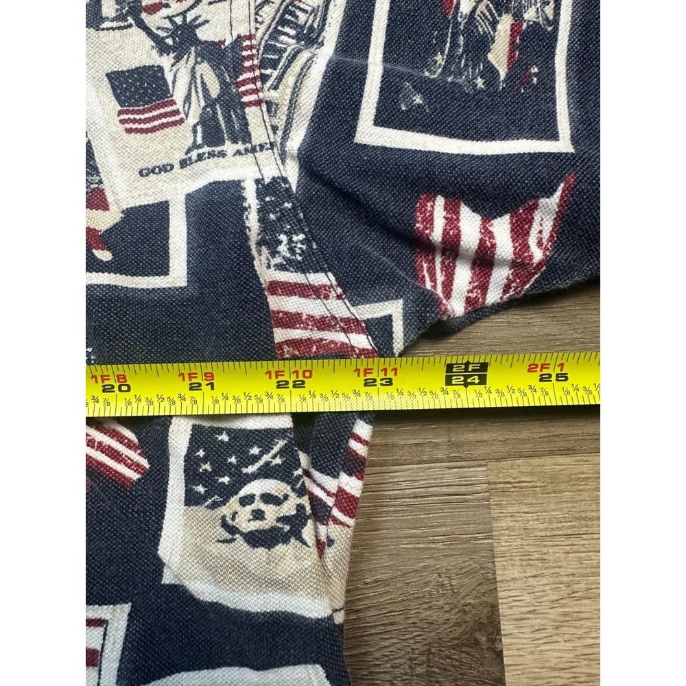 Clearwater Short Sleeve Polo Men's M Multi-Color USA Stamp Graphic Collared AOP - Picture 6 of 6
